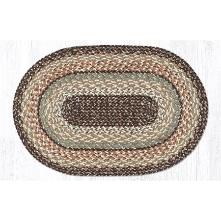 CAPITOL IMPORTING CO 20 x 30 in. Jute Oval Sandstone Sage Braided Rug 02-9-099